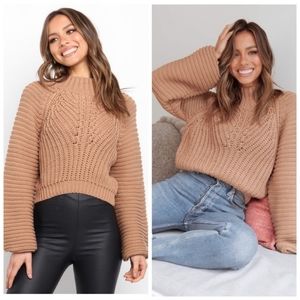 PETAL AND PUP | Kailua Knit Sweater-Beige NWT